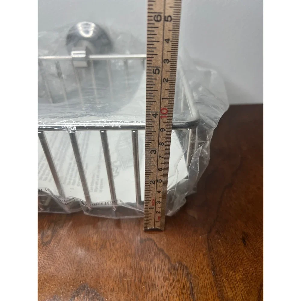 Pottery Barn Mercer Shower Caddy Polished Nickel Wall Mount Wire Basket 9